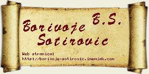 Borivoje Sotirović vizit kartica